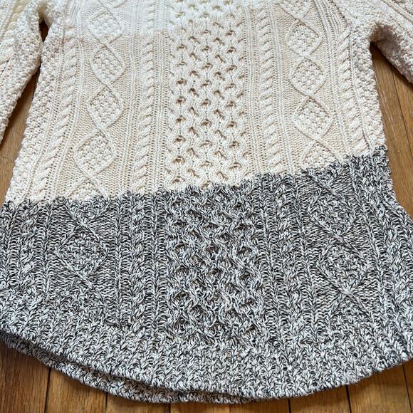 L.L. Bean Signature Fisherman Sweater Cable Knit Side Zippers Tri Color Size XXS - Picture 4 of 13